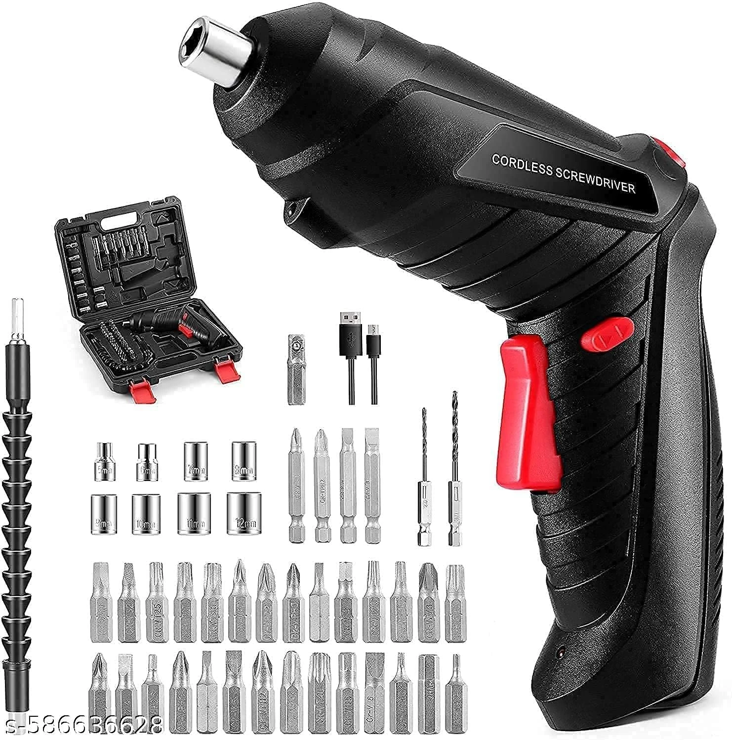 47 in 1 Electric Screwdrive | Cordless Drill Screwdriver Bits Set | Electric Portable Drill Driver Machine | Drill Screwdriver for Home Improvement