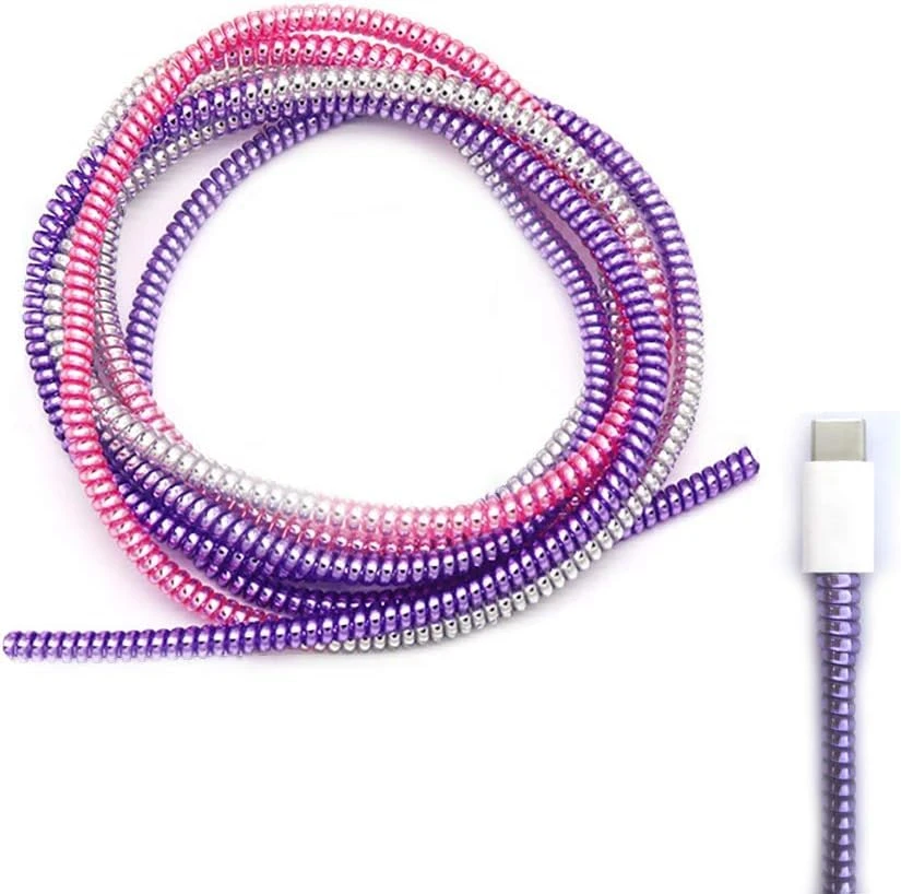 Cable Spiral Protector/Wire Repair/Pet Cord Protector/Headphone Saver, 1.5 Meters (2 Pcs), Cable Wrap/Cover for Mac Charging Cable, USB Tube, Earphone