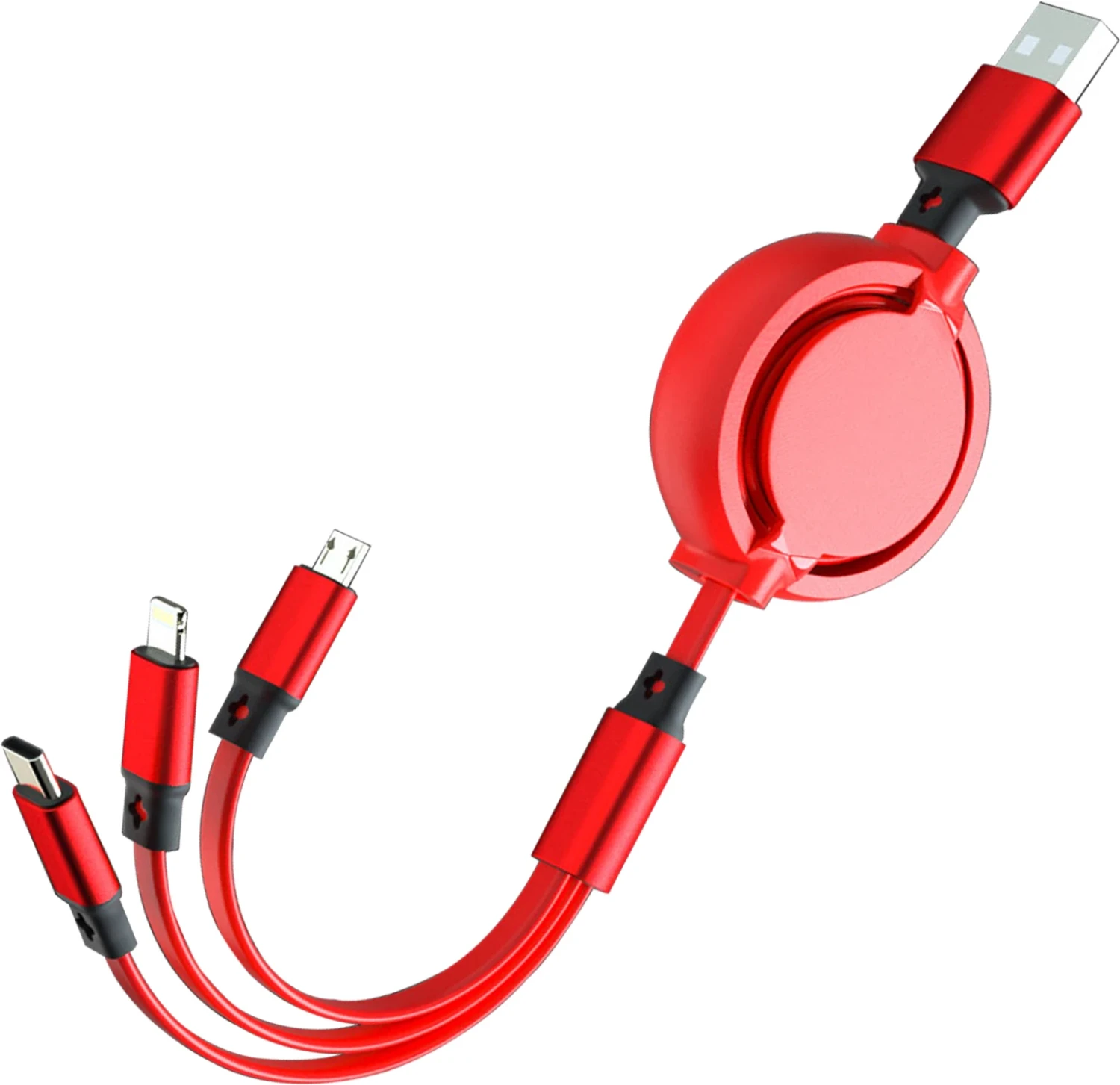 3 in1 Fast Charging Cable for All Android Smartphones and iOS Data Cable Micro USB Cable 2 A 1 m Stranded