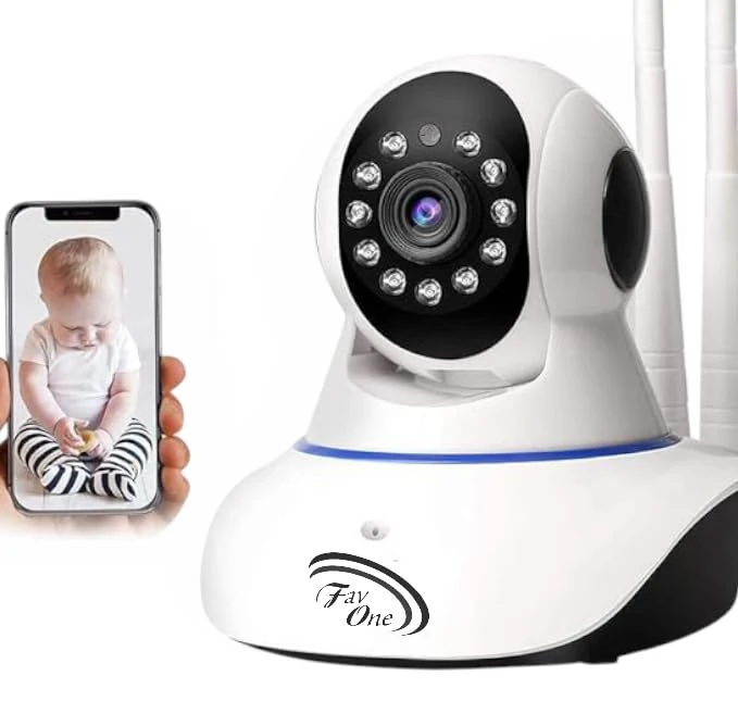 V380 Pro HD 1080P Wi-Fi Smart Dual Antenna Wireless IP CCTV Security Camera with 2 Way Audio, Night Vision (Double ANTINA)