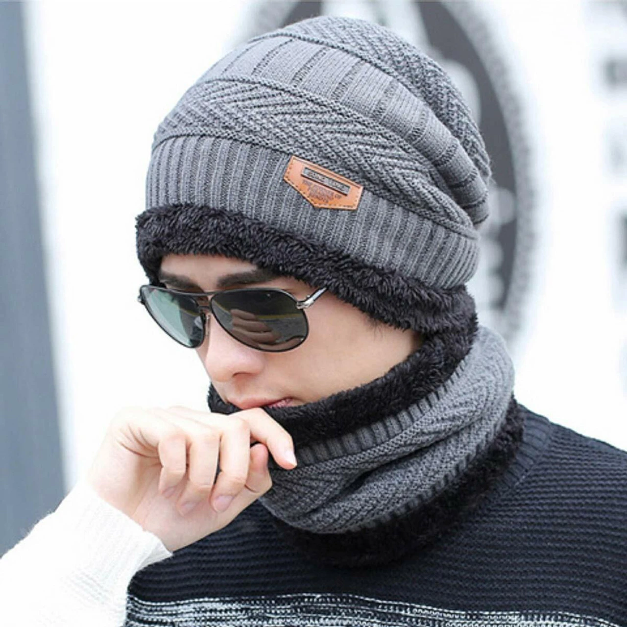 Woolen Cap With Neck Muffler – Winter Muffler & Cap For Men & Women