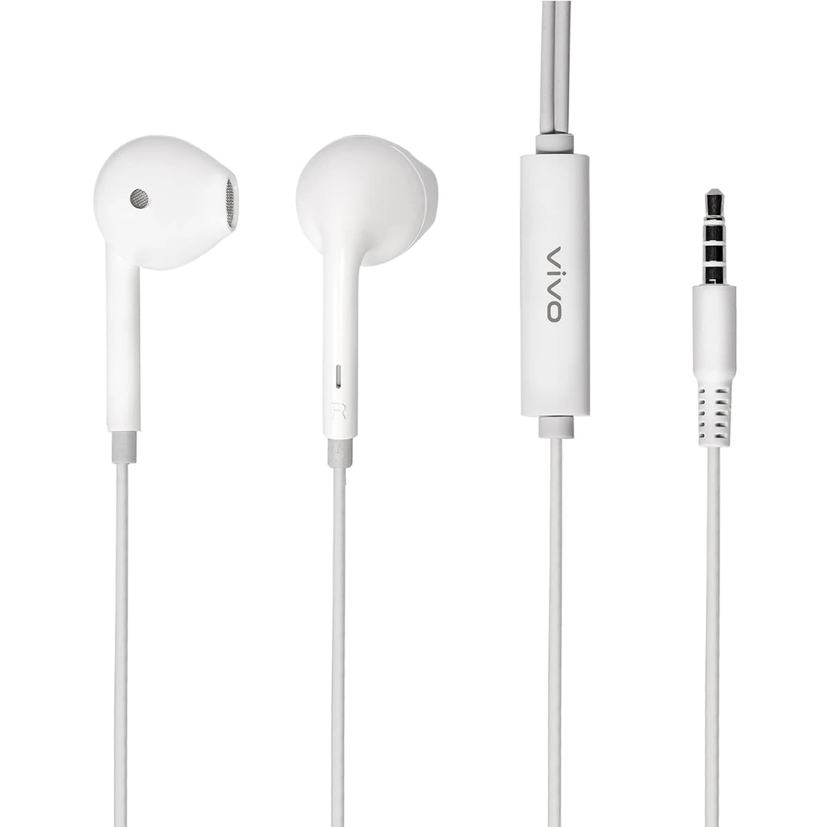 XE160 Earphones with 3.5mm jack & mic, compatible with Smartphones & Tablets Wired Headset (White, In the Ear)