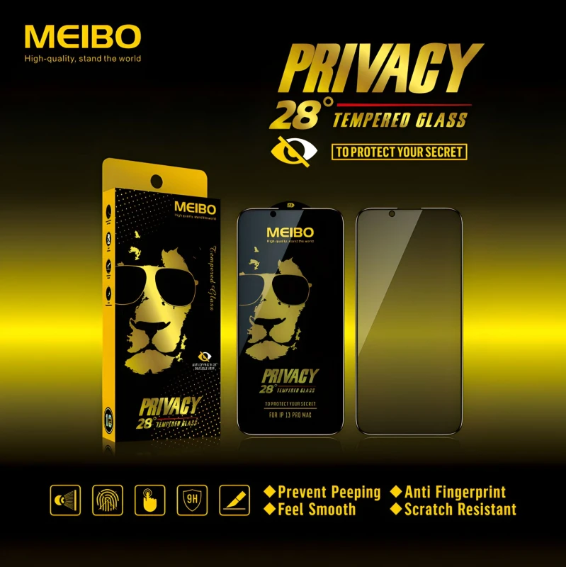 MEIBO Privacy Tempered Glass Edge to Edge Coverage | Anti-Spy Privacy Screen Protector