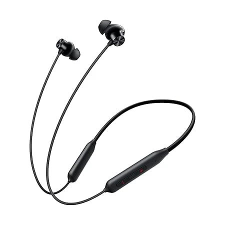 Oneplus wireless z2 clone Neckband Earphones with Deep Bass & Fast Charging Compatible , 30H Battery, Noise Isolation, Sweatproof Design-Black