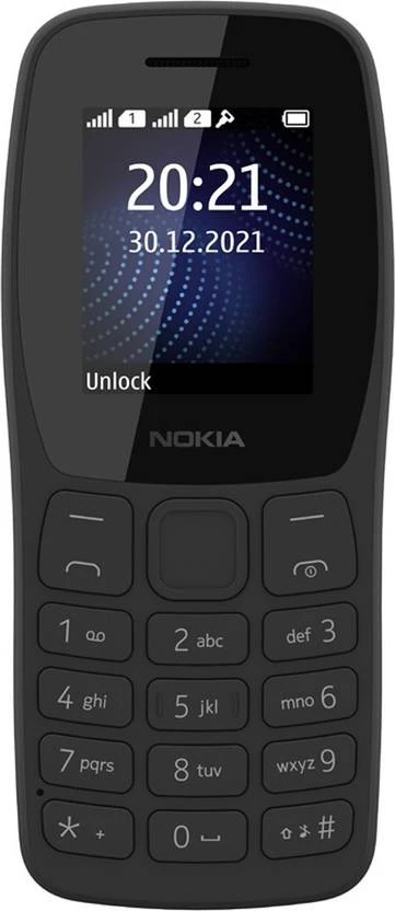 Nokia 105 Classic Single Sim Keypad Phone, Charger in-Box