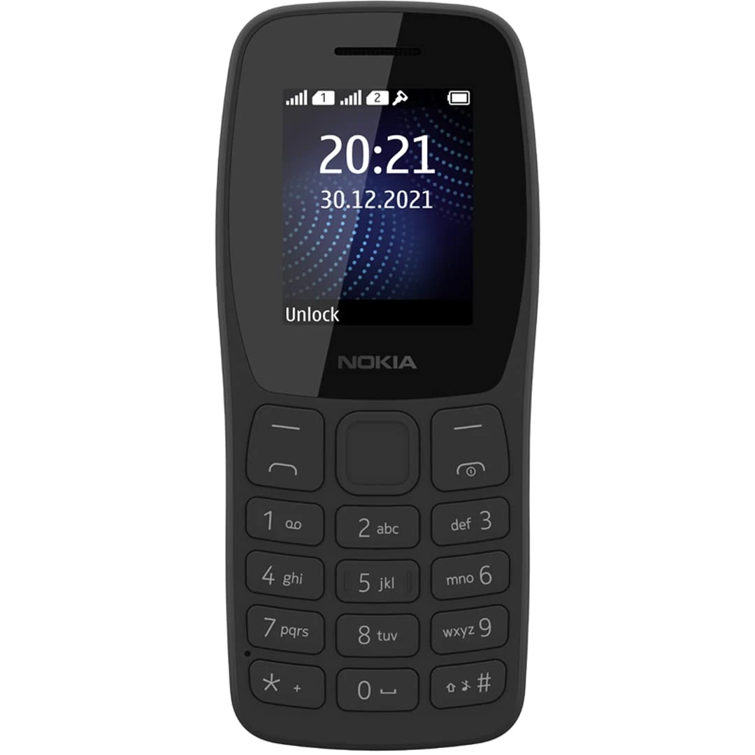 Nokia 105 Classic Dual Sim Keypad Phone, Charger in-Box
