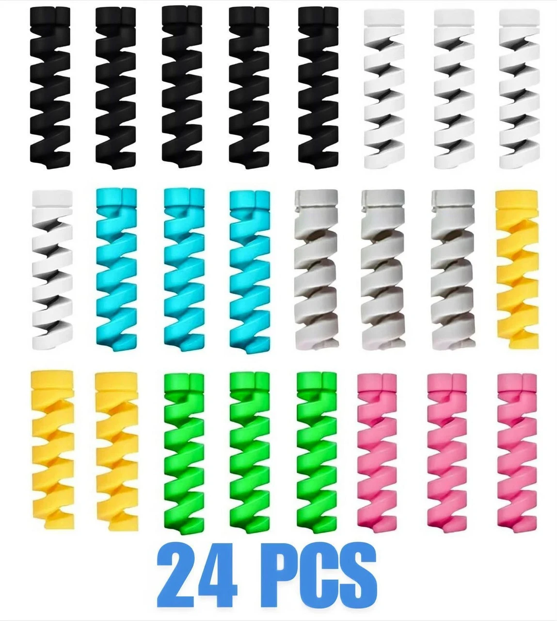 24 Pcs Cable Protectors / iPhone cable Protector,wire protector cable drop clip Cable Protector  (Multicolor)