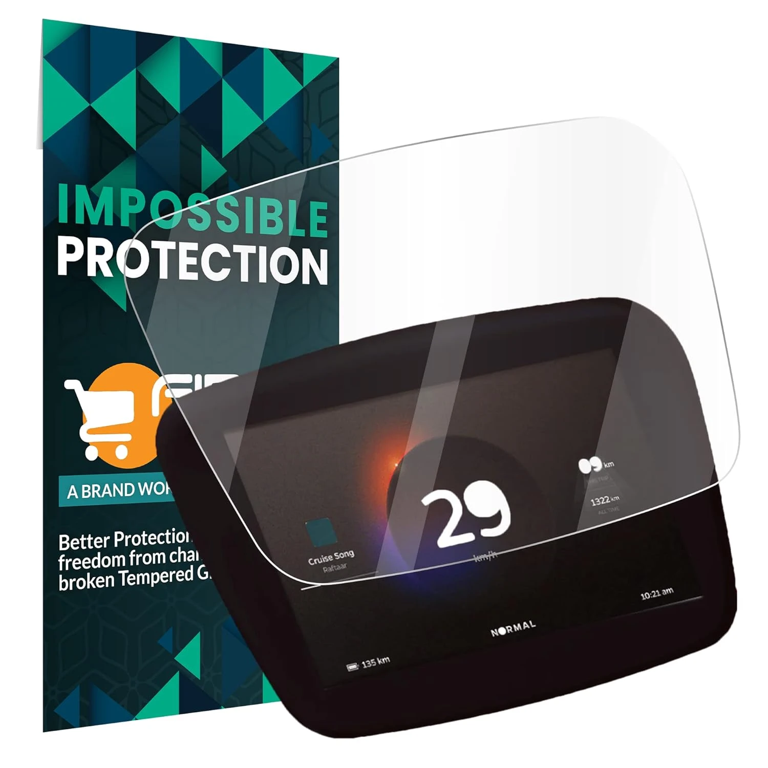 Screen Protector for Ola S1 / S1 Pro / S1 Air Electric Scooter - Impossible Fiber Company Fitted Full Screen Protection & Installation Kit (Crystal Clear, Pack of 1)