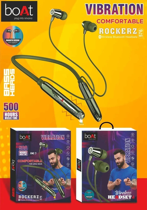 boAt Rockerz 576 with Vibrator 40 HRS Playback, ENx Technology, Beast Mode & ASAP Charge Bluetooth